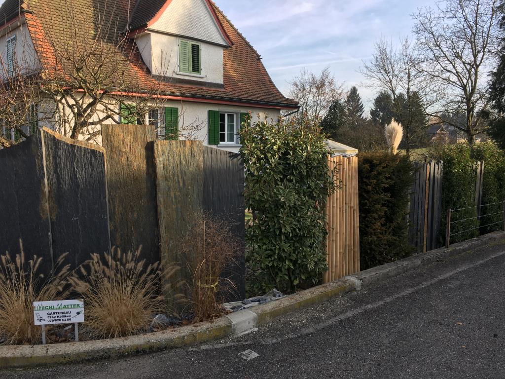 Palisaden von Gartenbau Michi Matter, Kölliken Kanton Aargau